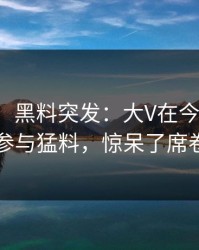 【爆料】黑料突发：大V在今日凌晨被曝曾参与猛料，惊呆了席卷全网