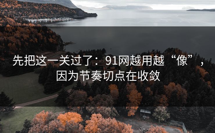 先把这一关过了：91网越用越“像”，因为节奏切点在收敛