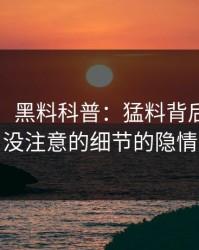 【紧急】黑料科普：猛料背后7个你从没注意的细节的隐情