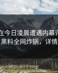 当事人在今日凌晨遭遇内幕评论区沸腾，黑料全网炸锅，详情了解