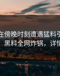 神秘人在傍晚时刻遭遇猛料引发轩然大波，黑料全网炸锅，详情围观